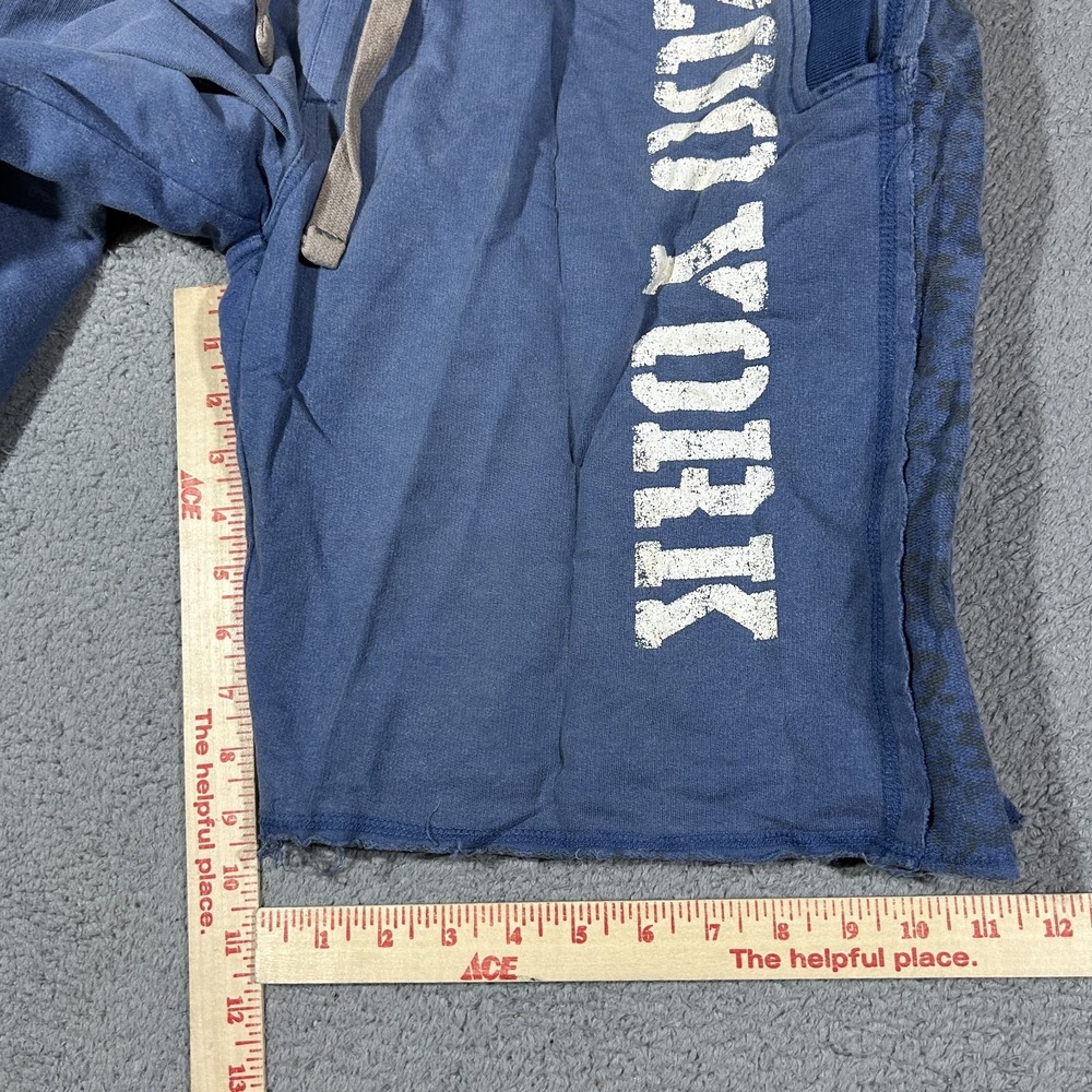 Y2k Zoo York Men's Medium Drawstring Blue Cotton Fleece Shorts #3373 - Picture 7 of 8
